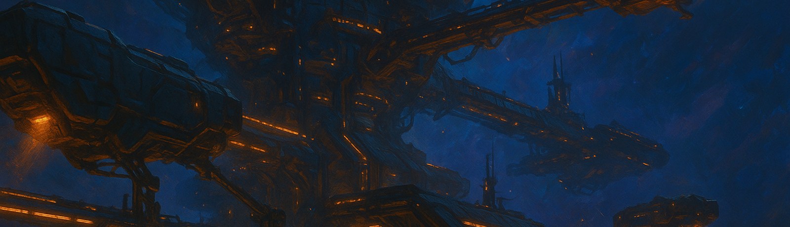 A busy trading station with ships docking