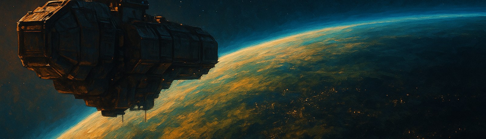 A ship in orbit above a colonized planet